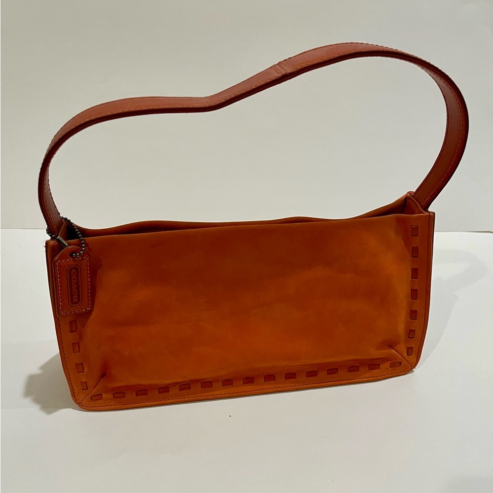 Coach Orange Suede Shoulder Bag